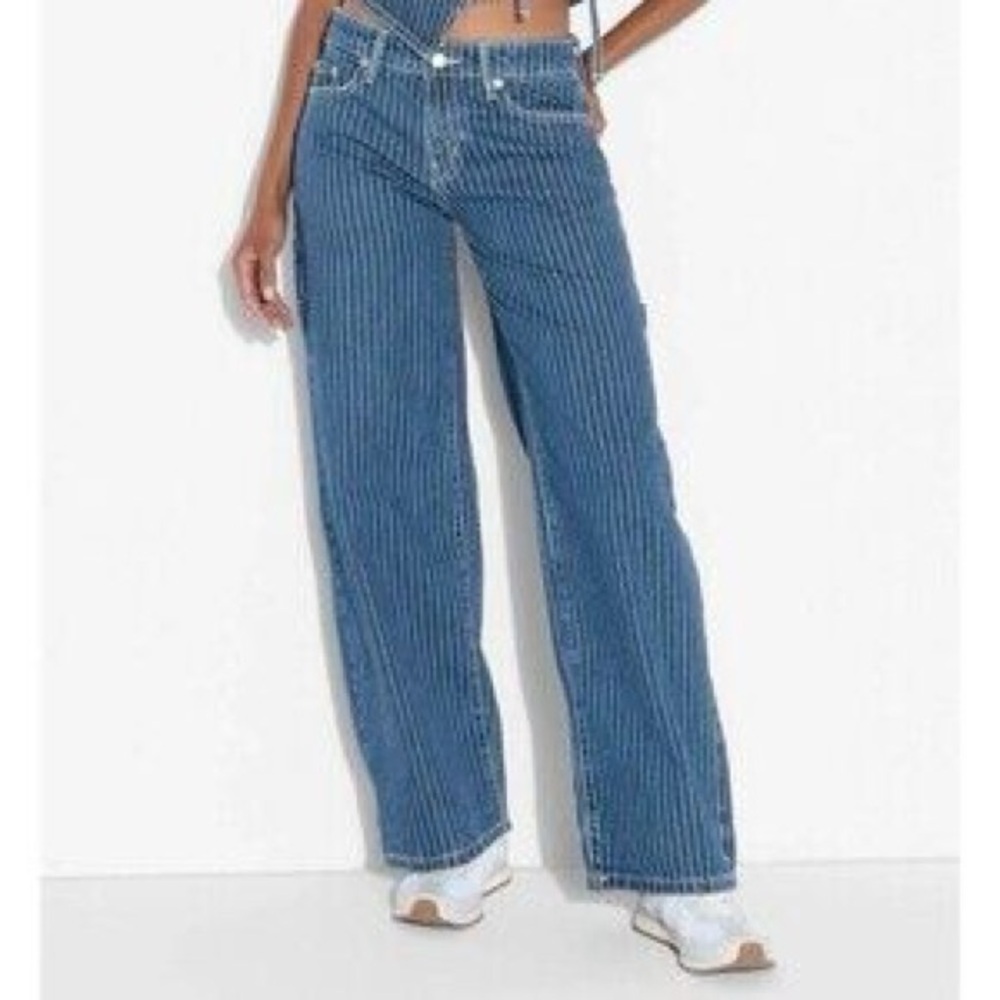 Wild Fable Low-Rise Baggy Striped Jeans